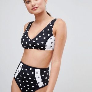 Heart Print Bikini Top